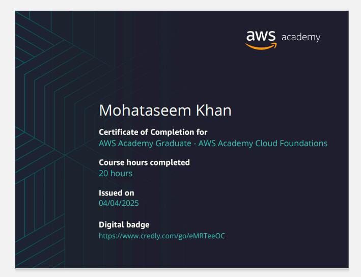 AWS Academy Cloud Foundations Certificate